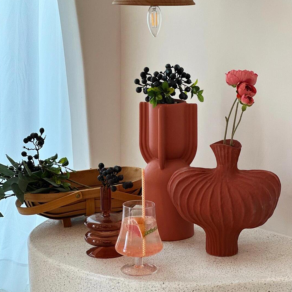 FOREST HILL French Style Red Ceramic Vase
