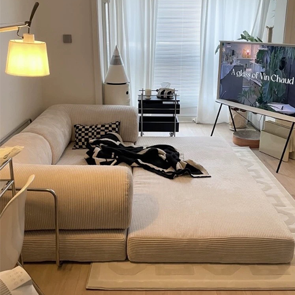 FOREST HILL 79“ Modern Beige Folding Sofa Bed