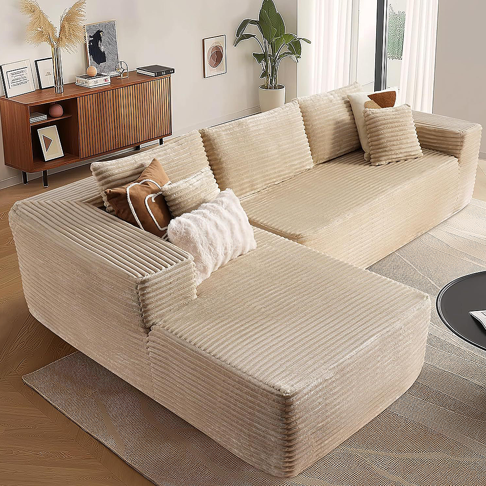 FOREST HILL 106“ L-shape Upholstered Deep Sitting Sofa with Chaise