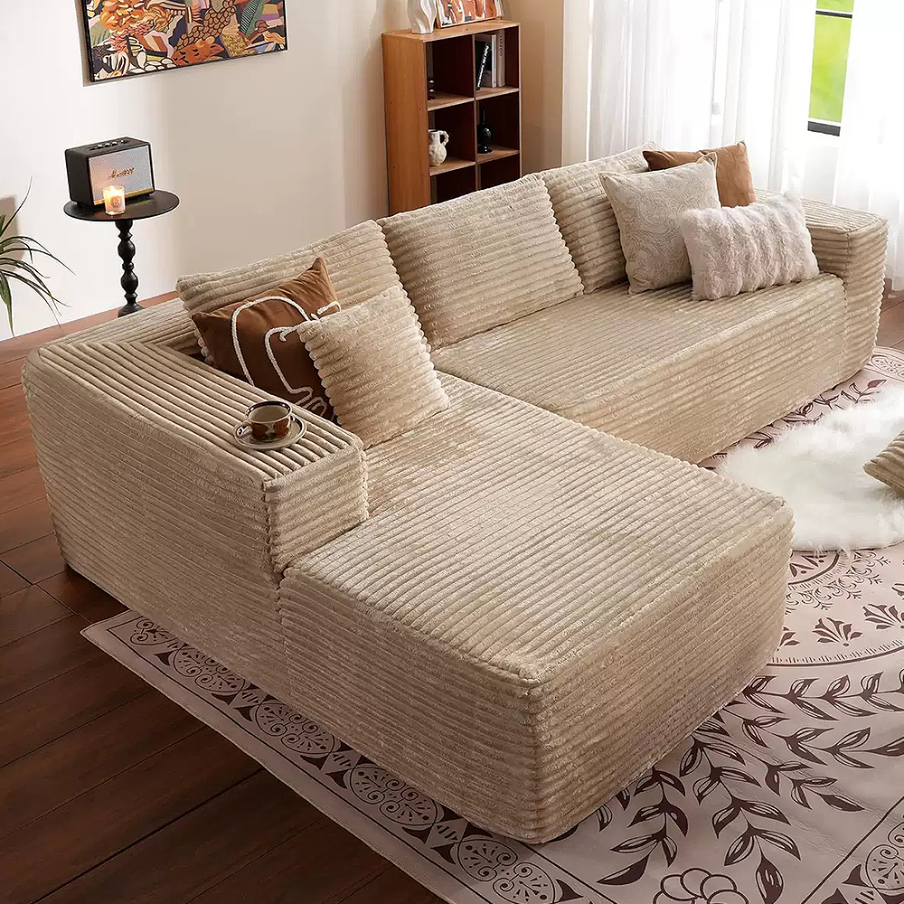 FOREST HILL 106“ L-shape Upholstered Deep Sitting Sofa with Chaise