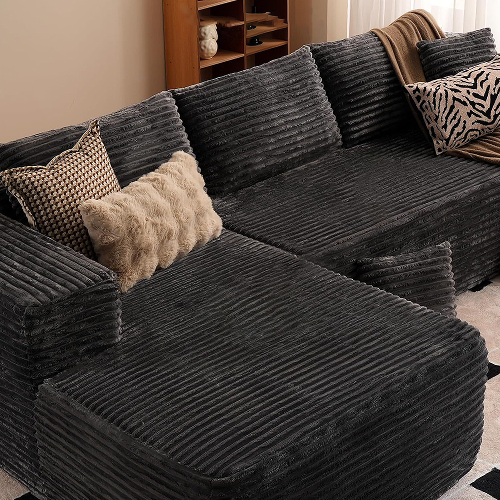 FOREST HILL 106“ L-shape Upholstered Deep Sitting Sofa with Chaise