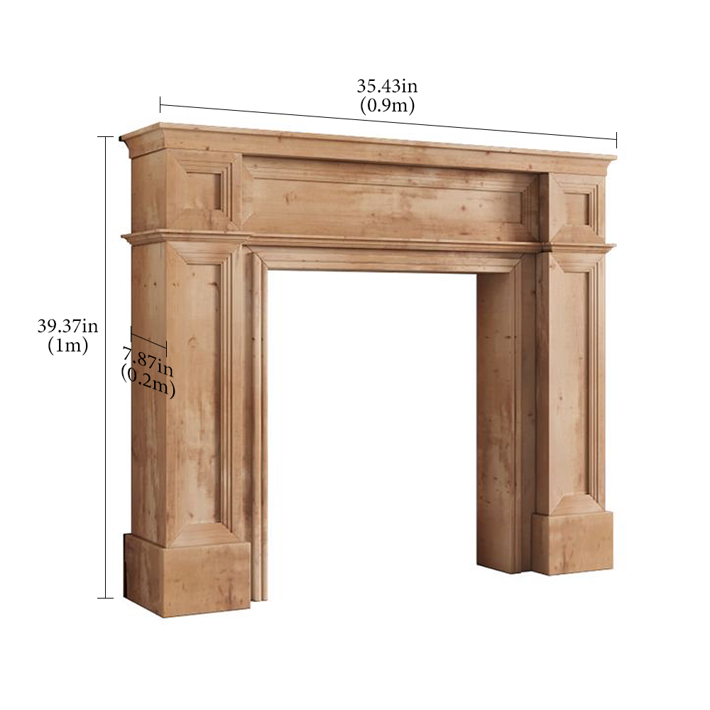 FOREST HILL 35“ Retro Solid Wood Fireplace