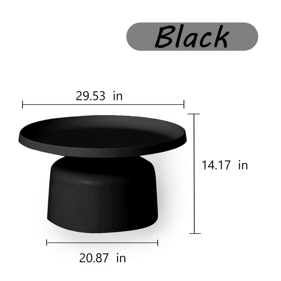 MARTINI MODERN ROUND COFFEE TABLE MATTE BLACK MATTE WHITE side table, 27'/20'