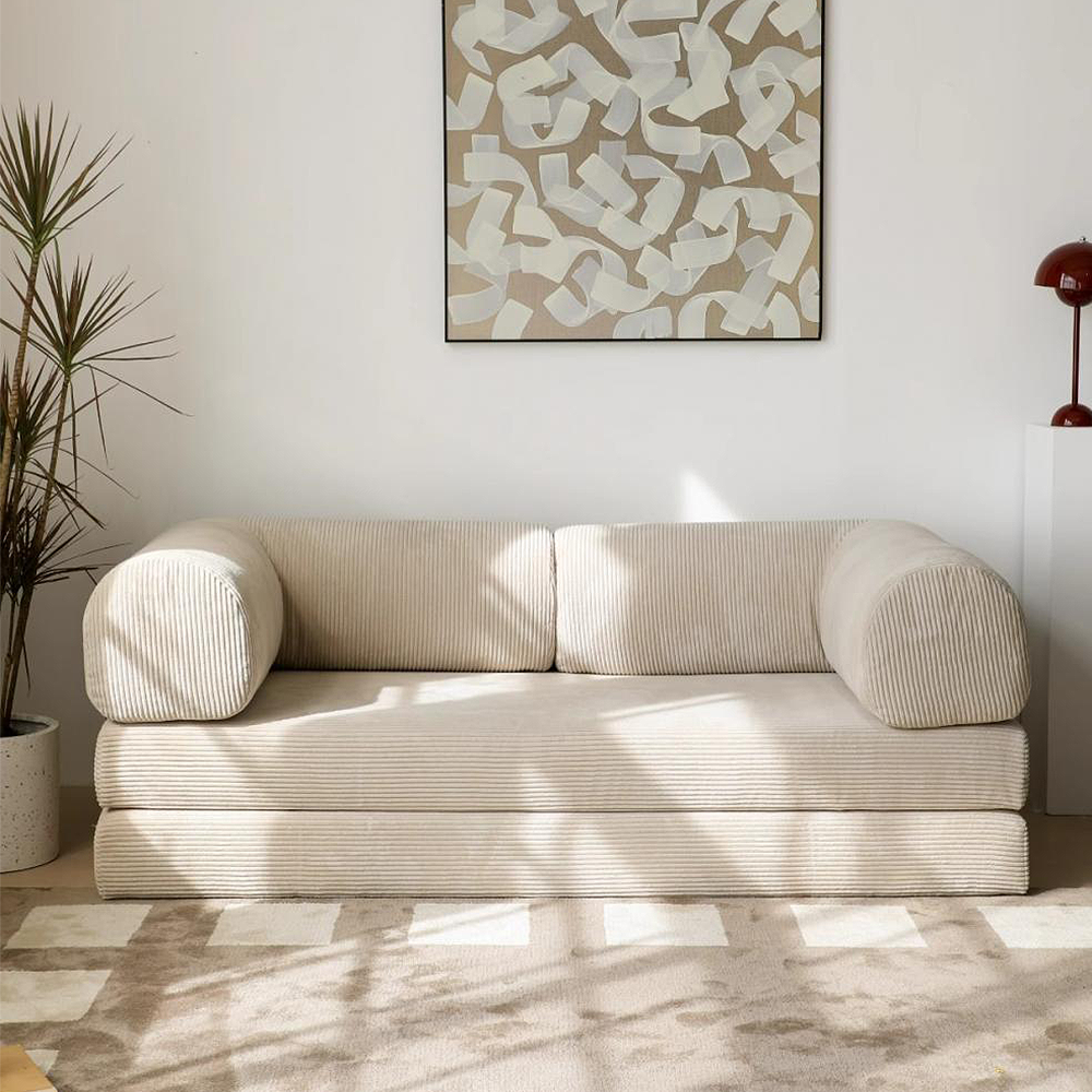 FOREST HILL 79“ Modern Beige Folding Sofa Bed