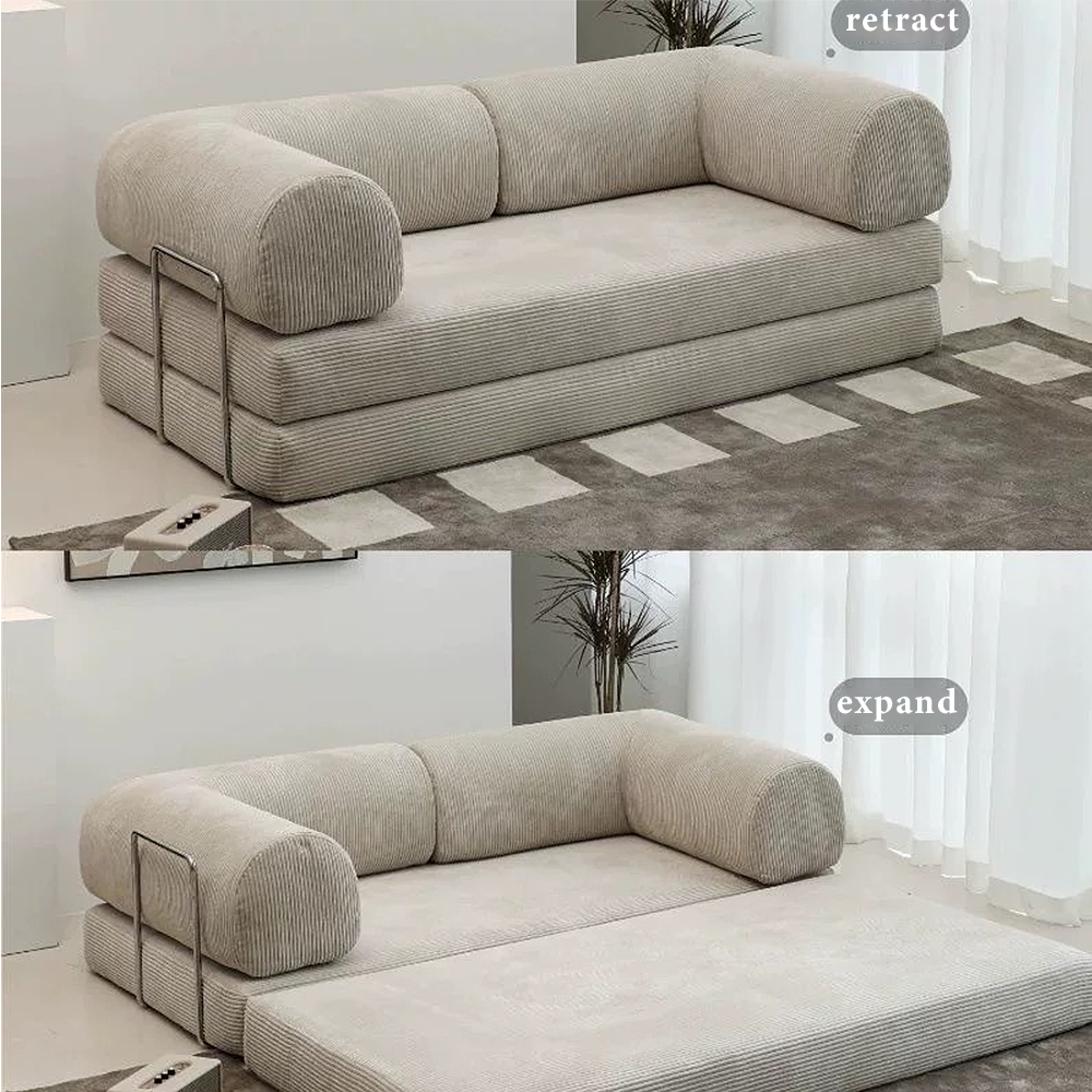FOREST HILL 79“ Modern Beige Folding Sofa Bed